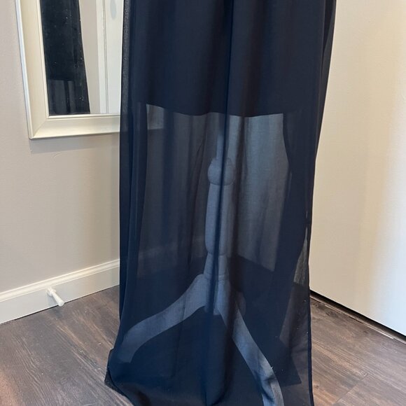 NWT Guess Black Double Strap Chiffon Maxi Dress, Size Large - Picture 5 of 16